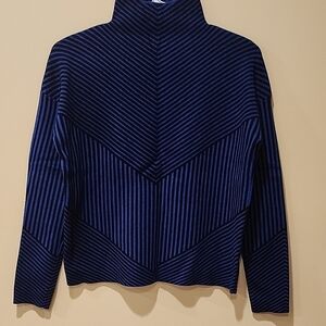 Tahari Blue and Black Knit Top